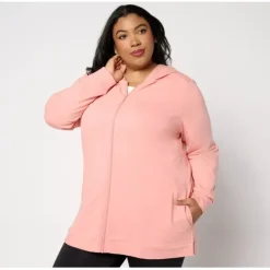 Active French Terry Hooded Tunic Jacket - a world of fashionable women's clothing, including a wide selection of dresses and trendy accessories.< Fashion