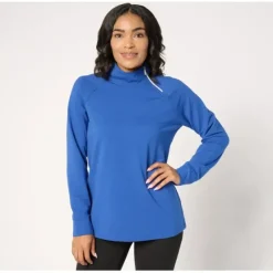 Active French Terry Mock Neck Printed Top - a world of fashionable women's clothing, including a wide selection of dresses and trendy accessories.< Fashion