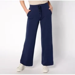 Active French Terry Petite Wide Leg Pant - a world of fashionable women's clothing, including a wide selection of dresses and trendy accessories.< Fashion