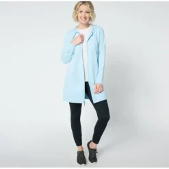 Active French Terry Regular Hooded ZipFront Tunic Jacket - a world of fashionable women's clothing, including a wide selection of dresses and trendy accessories.> Clearance