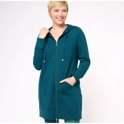 Active French Terry Regular Hooded Tunic Jacket - a world of fashionable women's clothing, including a wide selection of dresses and trendy accessories.> Cheap