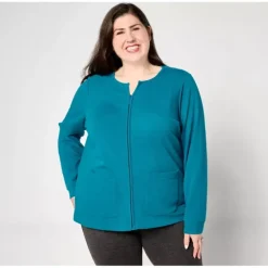 Active French Terry Zip Front Jacket - a world of fashionable women's clothing, including a wide selection of dresses and trendy accessories.> New