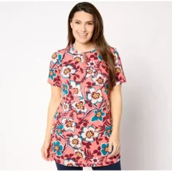 Active Petite French Terry Short-Sleeve Tunic - a world of fashionable women's clothing, including a wide selection of dresses and trendy accessories.< Fashion