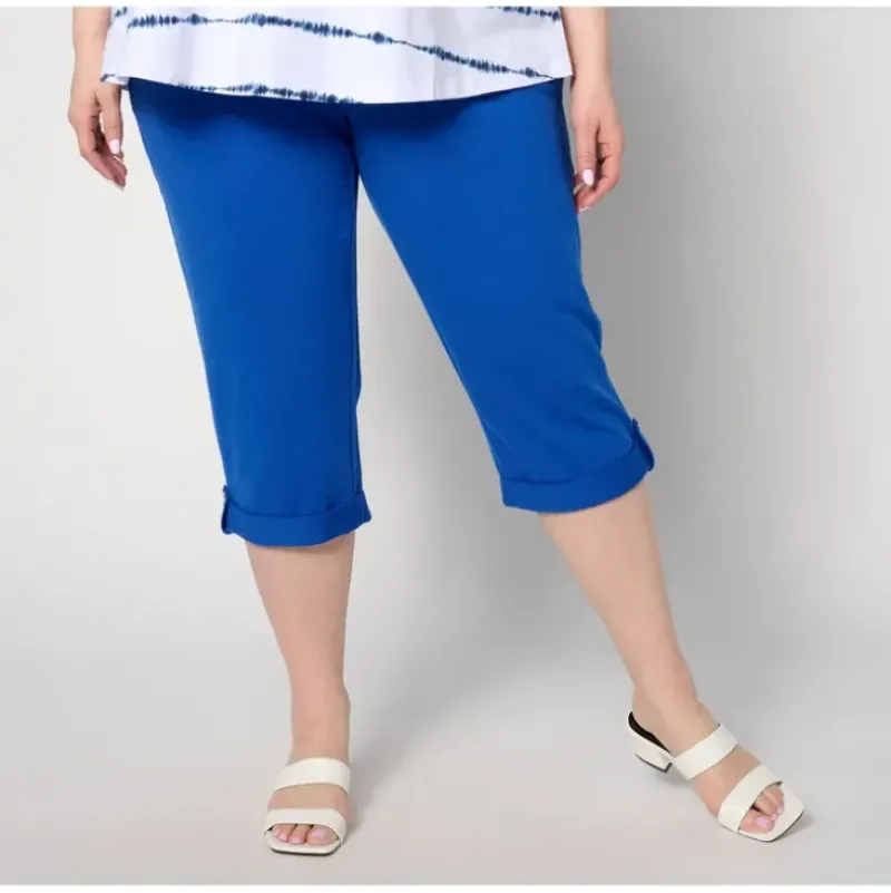 Active Reg French Terry Straight Leg Roll Cuff Capri - a world of fashionable women's clothing, including a wide selection of dresses and trendy accessories.> Store