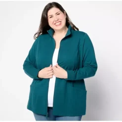 Active Reg Zip Front French Terry Tunic Jacket - a world of fashionable women's clothing, including a wide selection of dresses and trendy accessories.< Fashion