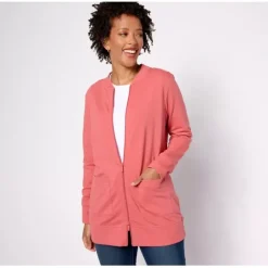 Active Regular French Terry Tunic Jacket w/ Ribbed Trim - a world of fashionable women's clothing, including a wide selection of dresses and trendy accessories.< Fashion