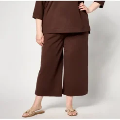 Active Regular French Terry Wide Leg Crop Pant - a world of fashionable women's clothing, including a wide selection of dresses and trendy accessories.< Fashion