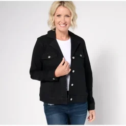 Adaptive Black Classic Denim Jacket with Pockets - a world of fashionable women's clothing, including a wide selection of dresses and trendy accessories.> Flash Sale
