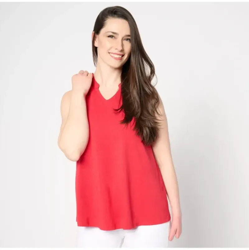 Adaptive Essentials Favorite Jersey Split Neck Tank - a world of fashionable women's clothing, including a wide selection of dresses and trendy accessories.> Sale