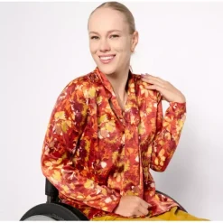 Adaptive Floral Printed Blouse with Neck Tie Detail - a world of fashionable women's clothing, including a wide selection of dresses and trendy accessories.< Fashion