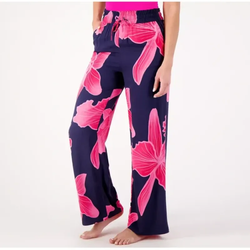 AmberNoon II by Dr. Erum Ilyas Petite UPF 30 Wide Leg Pants - a world of fashionable women's clothing, including a wide selection of dresses and trendy accessories.< Fashion