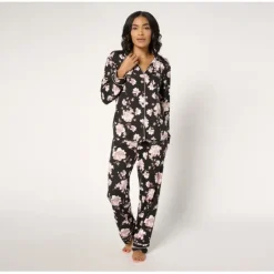 Anne Klein Sueded Jersey Long Sleeve Pajama Set - a world of fashionable women's clothing, including a wide selection of dresses and trendy accessories.< Shop All