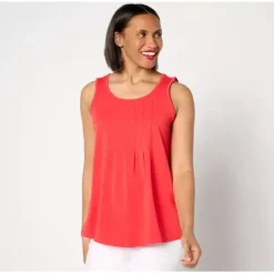 AnyBody Lounge Cozy Knit Pleated Swing Tank - a world of fashionable women's clothing, including a wide selection of dresses and trendy accessories.< Shop All