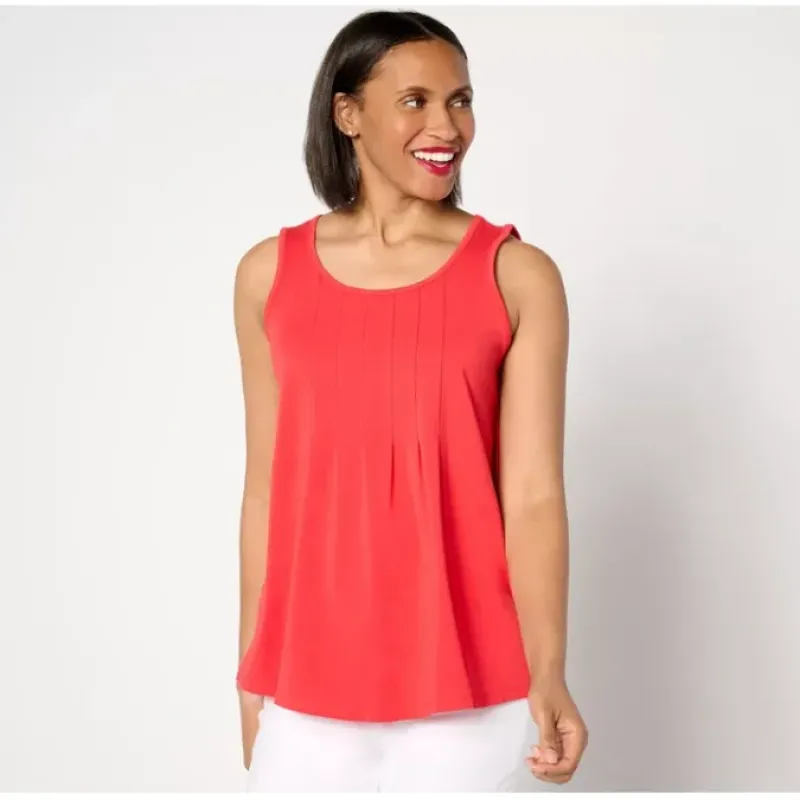 AnyBody Lounge Cozy Knit Pleated Swing Tank - a world of fashionable women's clothing, including a wide selection of dresses and trendy accessories.< Shop All