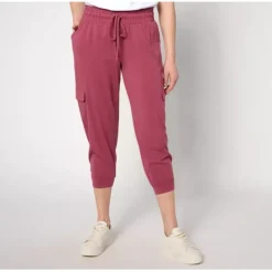 AnyBody Lounge Cozy Knit Cropped Cargo Joggers - a world of fashionable women's clothing, including a wide selection of dresses and trendy accessories.< Shop All