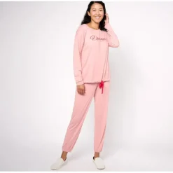 AnyBody Lounge Petite Lush Jersey Winter Script 2-pc Set - a world of fashionable women's clothing, including a wide selection of dresses and trendy accessories.< Shop All