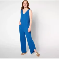 AnyBody Lounge Petite Sleeveless Textured Knit Jumpsuit - a world of fashionable women's clothing, including a wide selection of dresses and trendy accessories.< Shop All