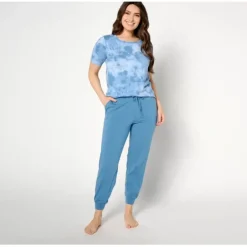 AnyBody Lounge Regular Cozy Knit Short Sleeve Top Jogger - a world of fashionable women's clothing, including a wide selection of dresses and trendy accessories.< Shop All