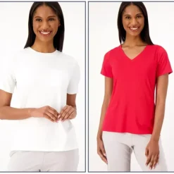 AnyBody Lush Jersey Set of 2 Tees - a world of fashionable women's clothing, including a wide selection of dresses and trendy accessories.< Shop All