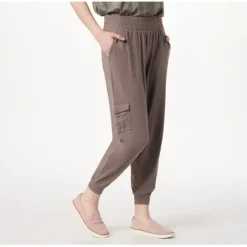 AnyBody Petite Cozy Knit Cargo Jogger Pant - a world of fashionable women's clothing, including a wide selection of dresses and trendy accessories.< Shop All