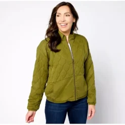AnyBody Quilted Sueded Twill Jacket - a world of fashionable women's clothing, including a wide selection of dresses and trendy accessories.< Shop All