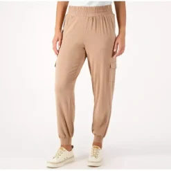AnyBody Regular Cozy Knit Cargo Jogger Pant - a world of fashionable women's clothing, including a wide selection of dresses and trendy accessories.< Shop All
