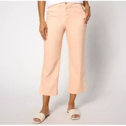 AnyBody Regular Cropped Button Front Denim Pant - a world of fashionable women's clothing, including a wide selection of dresses and trendy accessories.< Shop All