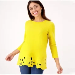 Attitudes by Renee Floral Embroidered Hem Top - a world of fashionable women's clothing, including a wide selection of dresses and trendy accessories.< Fashion