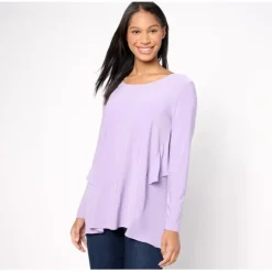 Attitudes by Renee Knit Top With Georgette Flutter Back - a world of fashionable women's clothing, including a wide selection of dresses and trendy accessories.< Dresses