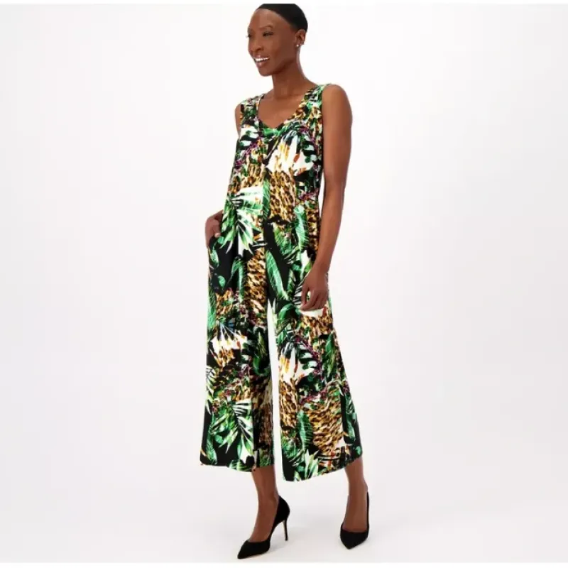 Attitudes by Renee Petite Global ILLUSION WAIST Jumpsuit - a world of fashionable women's clothing, including a wide selection of dresses and trendy accessories.< Dresses