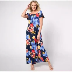 Attitudes by Renee Petite Como Jersey Flutter Sleeve Maxi Dress - a world of fashionable women's clothing, including a wide selection of dresses and trendy accessories.> Cheap