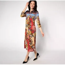 Attitudes by Renee Petite Border Print Button Dress - a world of fashionable women's clothing, including a wide selection of dresses and trendy accessories.< Dresses