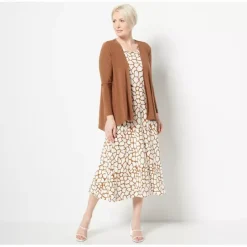 Attitudes by Renee Tall Como Jersey Midi Dress Cardigan Set - a world of fashionable women's clothing, including a wide selection of dresses and trendy accessories.< Dresses
