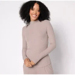 Barefoot Dreams Malibu Collection Soft Rib Mock Neck - a world of fashionable women's clothing, including a wide selection of dresses and trendy accessories.> Cheap