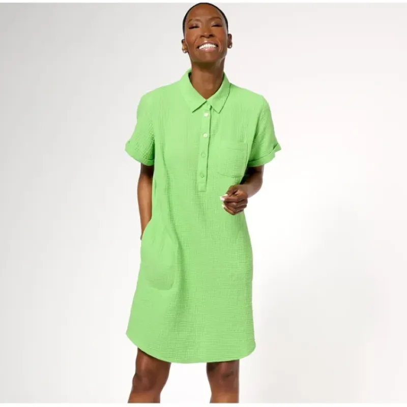 Belle Beach by Kim Gravel Gauze Popover Shirt Dress - a world of fashionable women's clothing, including a wide selection of dresses and trendy accessories.< Dresses