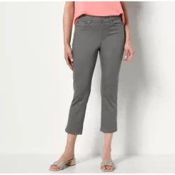 Belle by Kim Gravel Reg TripleLuxe Twill Straight Leg Crop Jeans - a world of fashionable women's clothing, including a wide selection of dresses and trendy accessories.> Hot