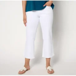 Belle by Kim Gravel Regular TripleLuxe Twill Mariner Crop Jeans - a world of fashionable women's clothing, including a wide selection of dresses and trendy accessories.< Fashion
