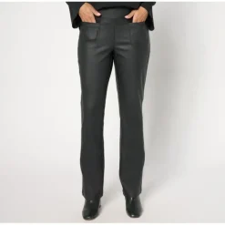 Belle by Kim Gravel Tall Rebelleious Coated Twill Baby Boot Pant - a world of fashionable women's clothing, including a wide selection of dresses and trendy accessories.> Clearance