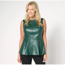 by Stacy London Faux Leather Peplum Top - a world of fashionable women's clothing, including a wide selection of dresses and trendy accessories.> Best Sale