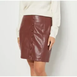 Candace Cameron Bure Petite Faux Leather Skirt - a world of fashionable women's clothing, including a wide selection of dresses and trendy accessories.> Cheap