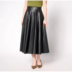 Carla Rockmore Collection Regular Faux Leather Circle Skirt - a world of fashionable women's clothing, including a wide selection of dresses and trendy accessories.> New