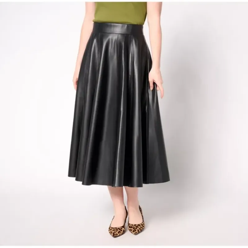 Carla Rockmore Collection Regular Faux Leather Circle Skirt - a world of fashionable women's clothing, including a wide selection of dresses and trendy accessories.> New