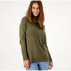 Crew Neck Long Sleeve Hi-Low Pullover Sweater - a world of fashionable women's clothing, including a wide selection of dresses and trendy accessories.> Outlet