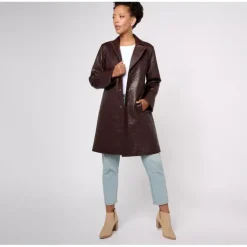 Dennis Basso Quilted Faux Leather Trench Coat - a world of fashionable women's clothing, including a wide selection of dresses and trendy accessories.> Shop