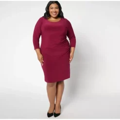 Dennis Basso Regular Italia Knit Ruched Dress - a world of fashionable women's clothing, including a wide selection of dresses and trendy accessories.> Best Sale