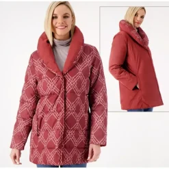 Dennis Basso Reversible Print to Solid Water Resistant Jacket - a world of fashionable women's clothing, including a wide selection of dresses and trendy accessories.> Best Sale