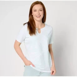 Favorite Jersey Palm Print Short Sleeve Top - a world of fashionable women's clothing, including a wide selection of dresses and trendy accessories.< Shop All