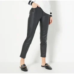 GRAVER Susan Graver Petite Coated Stretch Woven Ankle Pants - a world of fashionable women's clothing, including a wide selection of dresses and trendy accessories.> Shop