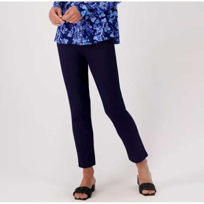 Isaac Mizrahi Live! Petite Pebble Knit Slim Leg Ankle Pant - a world of fashionable women's clothing, including a wide selection of dresses and trendy accessories.> Clearance