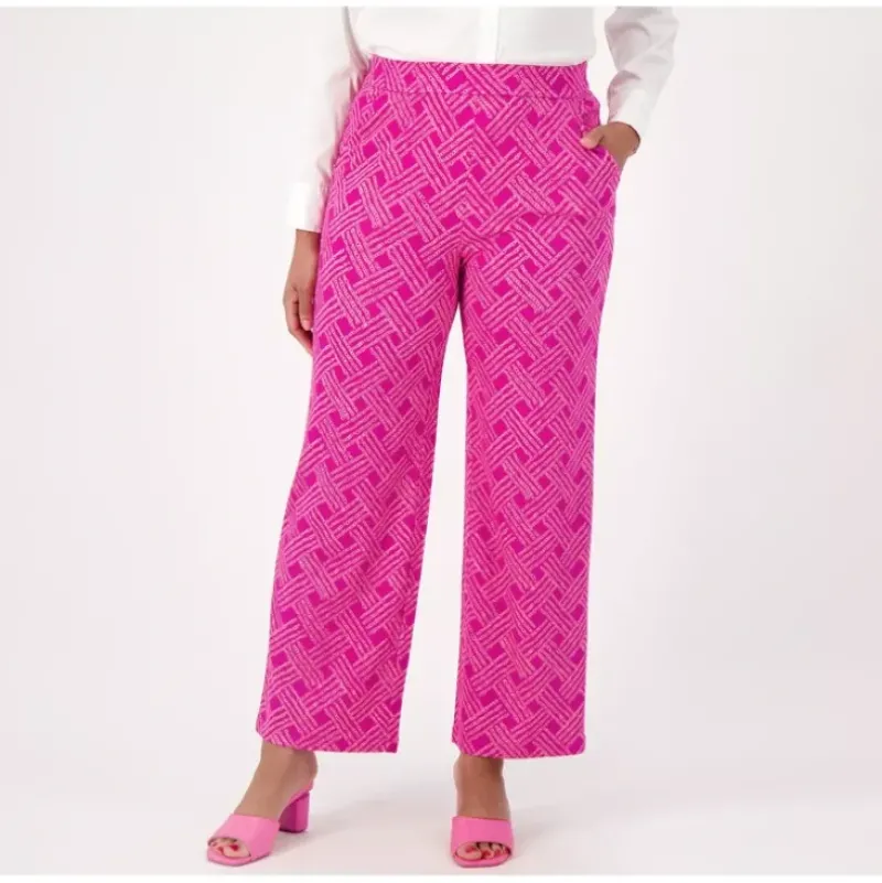 Isaac Mizrahi Live! Regular Silky Ponte Printed Pull On Pants - a world of fashionable women's clothing, including a wide selection of dresses and trendy accessories.> Cheap